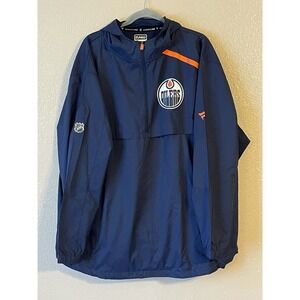 Men's 2XL NWOT Edmonton Oilers Fanatics Authentic Pro Rink Anorak 1/4 Zip Jacket
